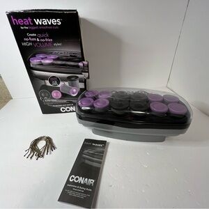 Conair Heat Waves Instant Heat Jumbo & Super Ceramic Hot Rollers with 12 CLIPS